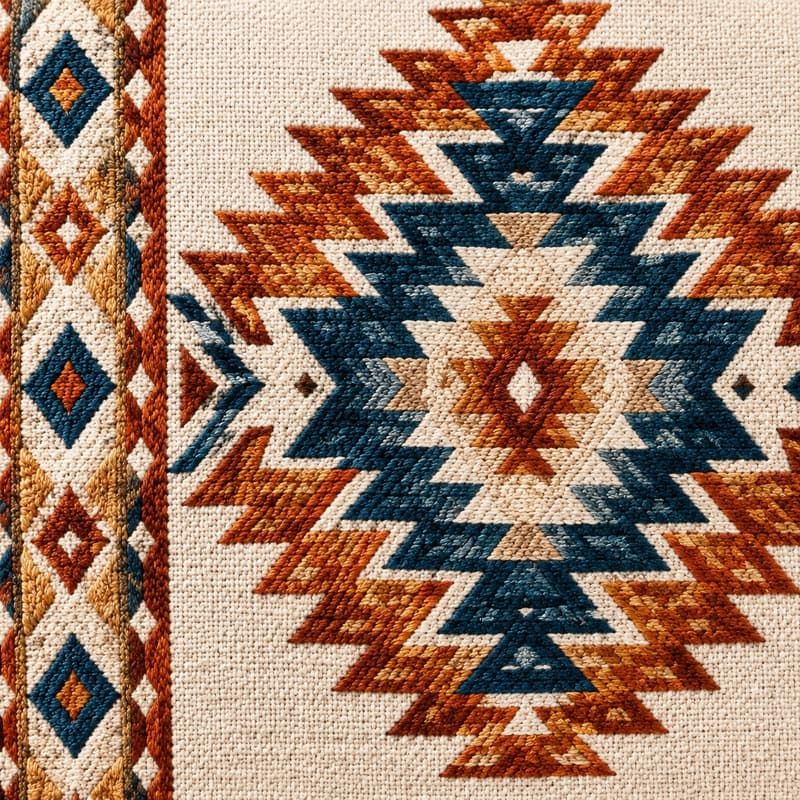 Tas Duffle Perjalanan Akhir Pekan Kanvas Bordir Geometris Tribal - Makro tusuk Bordir Permadani Geometris Berat