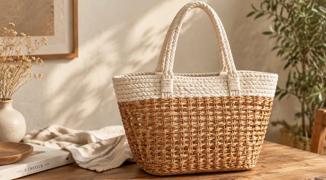 Handgewebte Taschen aus Naturfasern