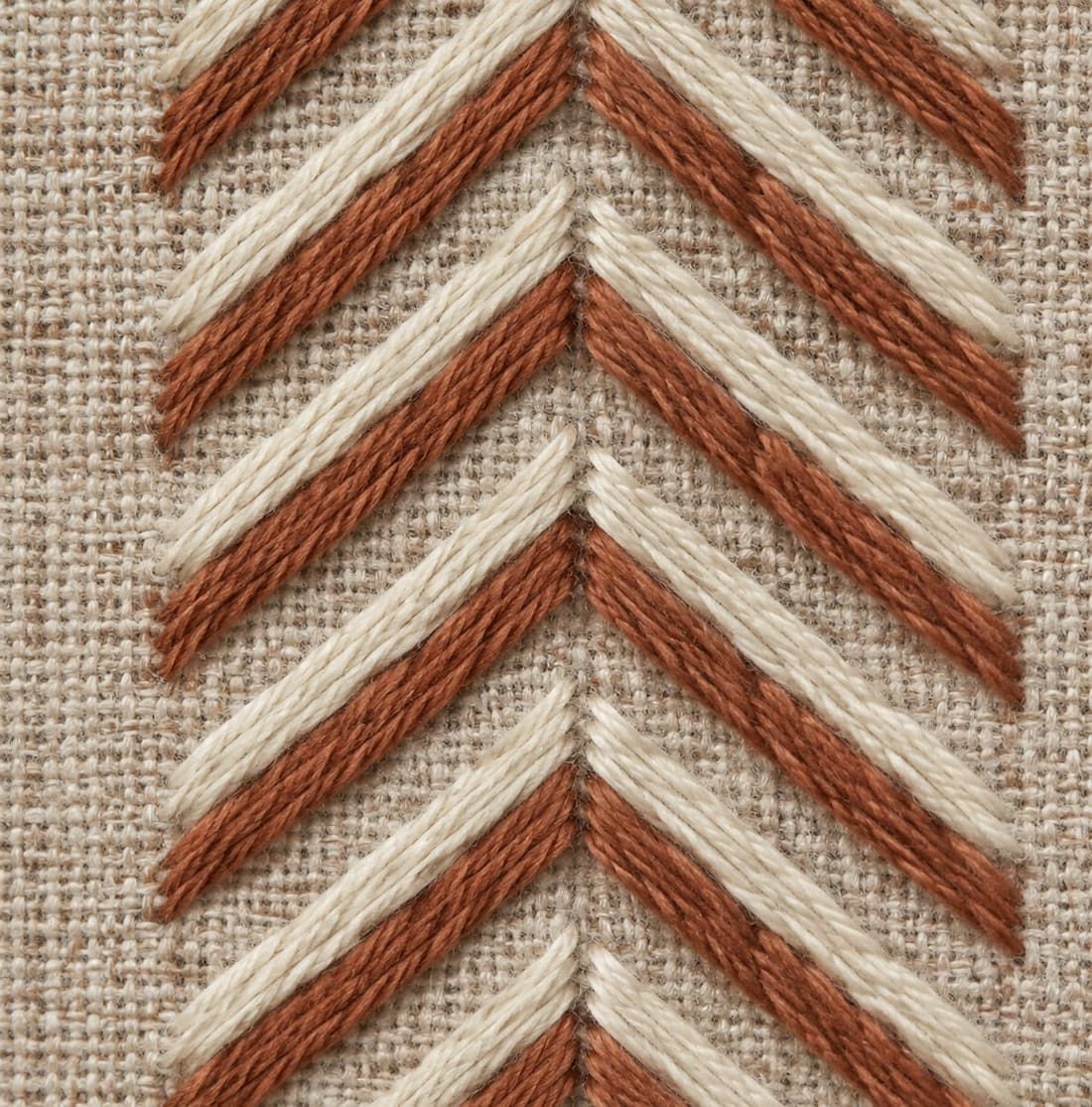 Herringbone Stitch - TelvaBag Hand Embroidery Stitch Detail