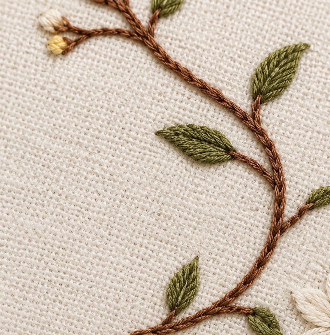 Stem Stitch - TelvaBag Hand Embroidery Stitch Detail